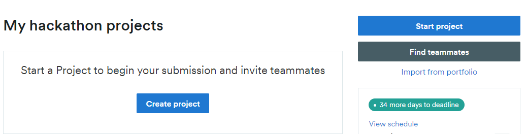 Create Project button